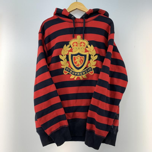 【中古】Supreme 07AW Striped Pullover Hoodie XL レッド パーカー シュプリーム[240019427659]