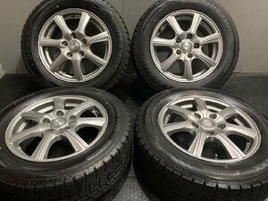 【DUNLOP WM02 195/65R15】スタッドレス【Weds JOKER 15インチ 6J5HPCD114.3+53】バリ溝 ヴォクシー ノア ステップワゴン等　(VTL014)