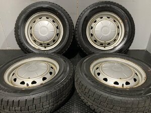 タイヤ走行短め【DUNLOP WM02 185/70R14】スタッドレス【JECT スチールホイール 14インチ 5J4HPCD100/114.3】22年製 ノート等　(MTK521)