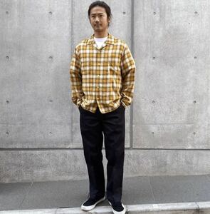 STANDARD CALIFORNIA/スタンダードカリフォルニア SD Ombre Check Shirt yellow XL オンブレーチェックシャツ