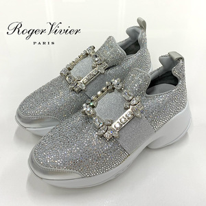 9081roje vi vi e vi vu Ran -stroke las buckle biju- rhinestone sneakers silver 