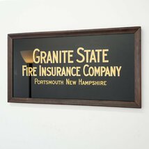 GRANITE STATE 火災保険会社 ヴィンテージ パブミラー / アメリカ 販促品 額装 アドバタイジング 広告 #510-20-154-104_画像1