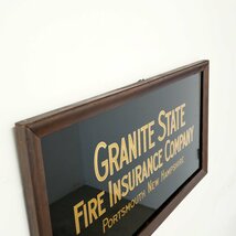 GRANITE STATE 火災保険会社 ヴィンテージ パブミラー / アメリカ 販促品 額装 アドバタイジング 広告 #510-20-154-104_画像8
