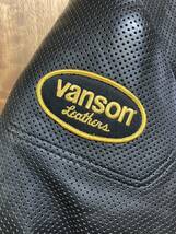 美品 サイズ42 VANSON バンソン レザージャケット ライダースジャケット USA製 アメリカ製 牛革 革ジャン 本革 パンチングレザー メッシュ_画像5