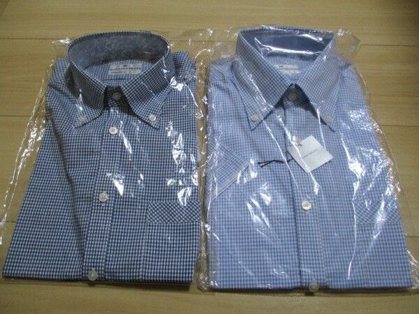 新品 スーツセレクト 半袖ボタンダウンシャツ2枚セット S 37-80