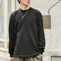 新品未使用 ロサンゼルスアパレル 6.5オンス クルーネック ガーメントダイ 無地 長袖Ｔシャツ ロンT 白黒2枚セット XLサイズ_画像8