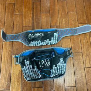 ◆ULTIMATE DIRECTION GROOVE STEREO BELT ランニング ウエストポーチ XS/Sサイズ USED品◆グラファイトカラー