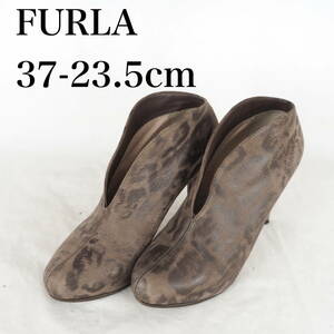 MK4054* FURLA*フルラ*レディースブーティ*37-23.5cm*茶系