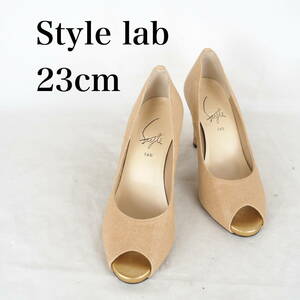 MK4341*Style lab*スタイル ラボ*レディースオープントゥパンプス*23cm*ベージュ