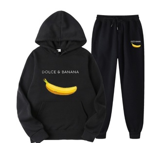 DOLCE＆BANANA ドルチェアンドバナナ フード パーカースウェット上下 ブラック XL