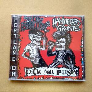 未開封 RUM REBELLION × HAMMERED GRUNTS / Pick Yer Poison (Split) [CD] 2009年 輸入盤 ポートランド/パンク/アイリッシュ/スプリット