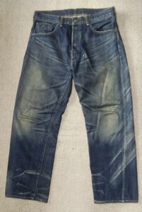 ◎人気モデル◎名作・貴重◎ビッグサイズ◎LVC LEVI'Sリーバイス66501スライディングフィニッシュUSED加工デニム W36 赤耳 BIG-E 日本製