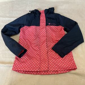 100 jpy start! mountain parka Champion 140 size polka dot navy 