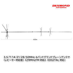 第一電波工業 CP6S 3.5/7/14/21/28/50MHz6バンド グランドプレーンアンテナ ダイヤモンドアンテナの画像1