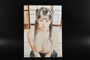 「真作」原画　女性 図 作品　F4サイズキャンバスに100％手書き　技法：油絵 制作所:JAPAN　その3