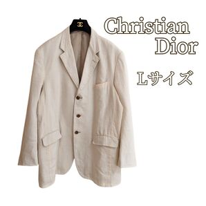 Christian Dior リネンジャケット テーラード ホワイト Lサイズ