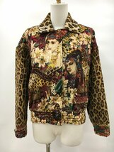 ケンゾー シティ KENZO CITY ジャケット 36 花柄 レオパード 総柄 長袖 ラインストーン 金ボタン フランス製 2401WT013_画像1