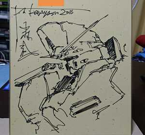  Kobayashi .ZZ Gundam autograph illustration autograph square fancy cardboard *. name equipped inspection ) super ZZ