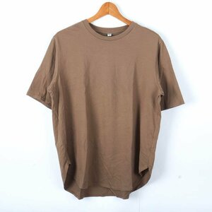 ユニクロ 半袖Tシャツ ラウンドヘム 大きいサイズ レディース XXLサイズ ブラウン UNIQLO