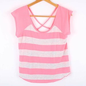  Billabong training wear no sleeve border sportswear tops lady's M size pink BILLABONG