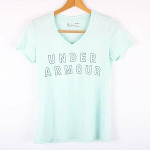 アンダーアーマー Tシャツ 半袖 HEATGEAR スポーツウエア トップス レディース MDサイズ グリーン UNDER ARMOUR