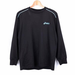 アシックス Tシャツ 長袖 練習着 メッシュ スポーツウエア トップス メンズ Mサイズ ブラック asics