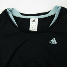 アディダス Tシャツ 長袖 メッシュ スポーツウエア トップス レディース Lサイズ ブラック adidas_画像4