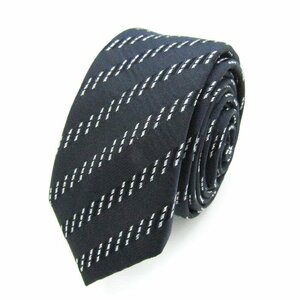  Comme Ca Ism brand necktie silk stripe pattern narrow tie men's navy COMME CA ISM
