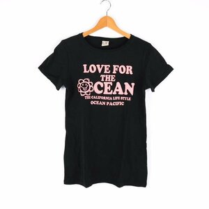 オーシャンパシフィック Tシャツ 半袖 コットン100% スポーツウエア トップス 黒 レディース XLサイズ ブラック oceanpacific