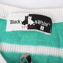 ブラックアンドホワイト サマーニット サマーセーター 半袖 ゴルフウエア トップス レディース 1サイズ グリーン BLACK & WHITE_画像3