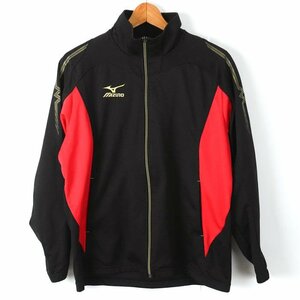  Mizuno джерси длинный рукав полный Zip спортивная одежда tops чёрный мужской M размер черный Mizuno