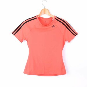 アディダス Tシャツ 半袖 ストレッチ クライマライト スポーツウエア トップス レディース Mサイズ オレンジ adidas