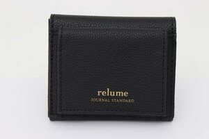 レリューム ジャーナルスタンダード 三つ折り財布 未使用 ブランド ウォレット レディース ブラック relume
