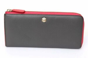 ペレボルサ 長財布 レザー L字ファスナー 小銭入れあり ブランド ロングウォレット レディース グレー PELLE BORSA