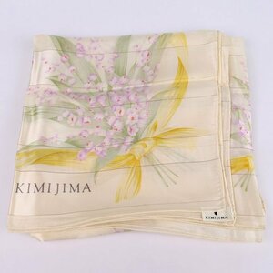 キミジマ スカーフ 花柄 シルク100％ ブランド 小物 レディース ベージュ KIMIJIMA PARIS TOKYO