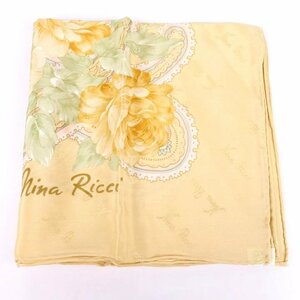 ニナリッチ スカーフ 花柄 ペイズリー柄 シルク100％ ブランド 小物 レディース ベージュ NINA RICCI