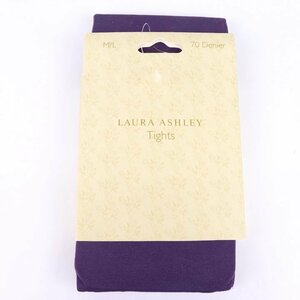 ローラアシュレイ カラータイツ 未使用 70デニール イタリア製 ファッション雑貨 レディース M/Lサイズ パープル Laura Ashley