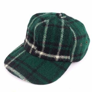 ウールリッチ キャップ チェック柄 アウトドア ブランド 帽子 メンズ L/XLサイズ グリーン WOOLRICH