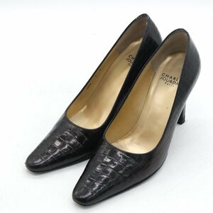 シャルル・ジョルダン パンプス 本革 レザー ハイヒール 靴 シューズ 黒 レディース 6サイズ ブラック CHARLES JOURDAN