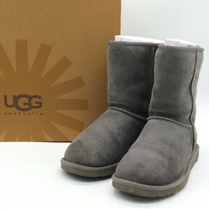  UGG boots N5825 original leather mouton boa shoes shoes lady's 23cm size gray UGG