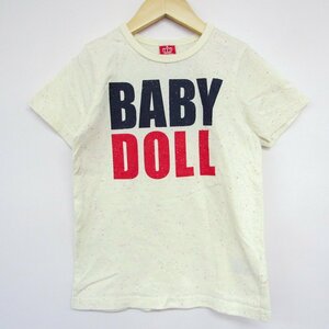 ベビードール 半袖Tシャツ ロゴT バックプリント キッズ 男の子用 140サイズ クリーム BABYDOLL