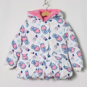 アナップキッズ 中綿入りジャンパー パーカー 裏ボア アウター キッズ 女の子用 110サイズ ホワイト ANAP KIDS