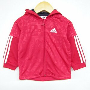 アディダス ジップアップパーカー スウェット スエット スポーツウエア ベビー 男の子用 80サイズ レッド adidas