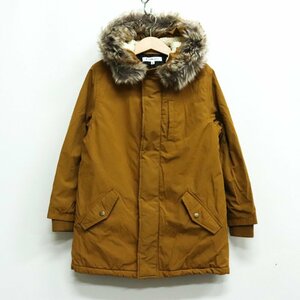  glow bar Work Mod's Coat long coat fur attaching outer Kids for boy XL size Brown GLOBAL WORK