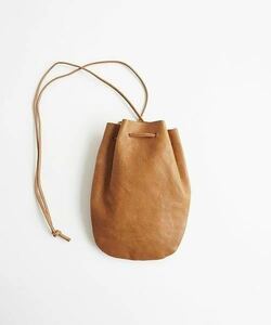  unused [ Camel ] Arts&Craftsa-tsu and k rough tsubejitabru hose leather Drop Shape pouch S horse leather leather pouch bag shoulder 