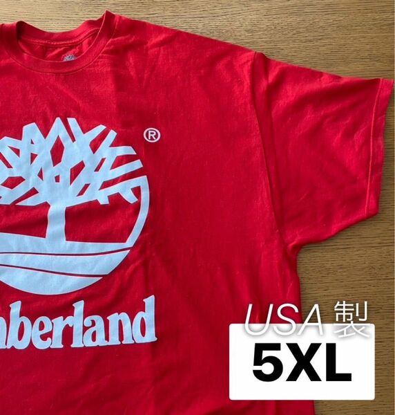 5XL 90S ティンバーランド ロゴTシャツ USA製 大きい ビッグ キング 特大 オーバーサイズ