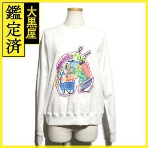 HERMES Hermes clothes sweat lady's 42 white shuvaro scope cotton 2023 year SS [200]