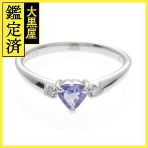 JEWELRY ノンブランドジュエリー タンザナイト ダイヤモンド リング PT900 TZ D0.02 2.6g #6【472】