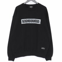 SCHOTT × NEIGHBORHOOD SWEAT SHIRT LONG SLEEVE Lサイズ ブラック 782-3232009 ショット ネイバーフッド クルーネックスウェット_画像1