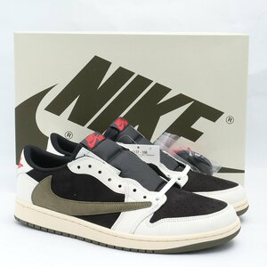 未使用 28.5cm NIKE WMNS × TRAVIS SCOTT Air Jordan 1 Low OG Medium Olive DZ4137-106 ナイキ トラヴィススコット